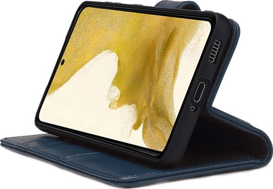 Coque Samsung Galaxy S22 - MobyDefend Luxe Portefeuille en cuir Bookcase - Blauw - Coque pour téléphone portable - Coque pour téléphone Convient pour : Samsung Galaxy S22