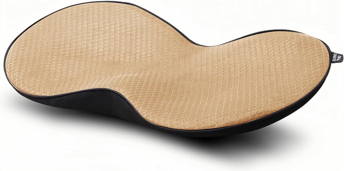 Riokem ® Ergonomisch Orthopedisch Zitkussen voor Auto, Bureau en Rolstoel - Geheugenschuim, Wasbaar, Zwart/Beige