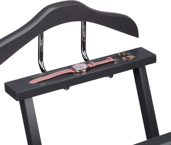 Opklapbare dressboy van hout voor jassen en broeken - Grijs - Met plankje