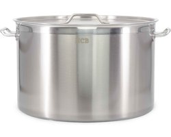 HCB® - Professionele Kookpan - 83 liter - Inductie - Gas - Electrisch - Grote RVS / INOX pan - Soeppan - Horeca pannen - Kookpot - Ø55 cm x H36 cm - 13.4 kg - 5436