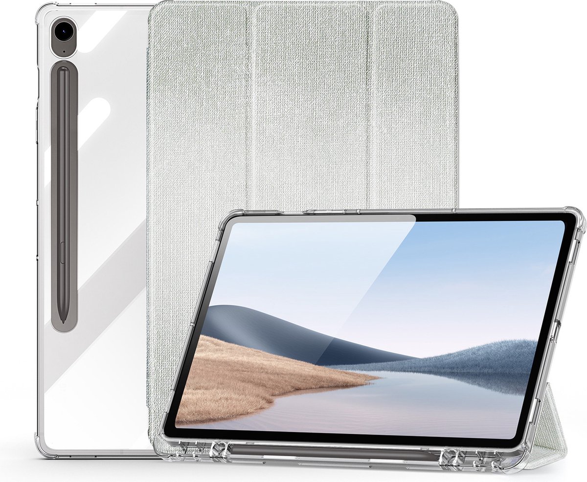 Dux Ducis - Tablet hoes geschikt voor Samsung Galaxy Tab S9/S9 FE - Toby Series - Auto Wake/Sleep functie - Met Pencil houder - Groen