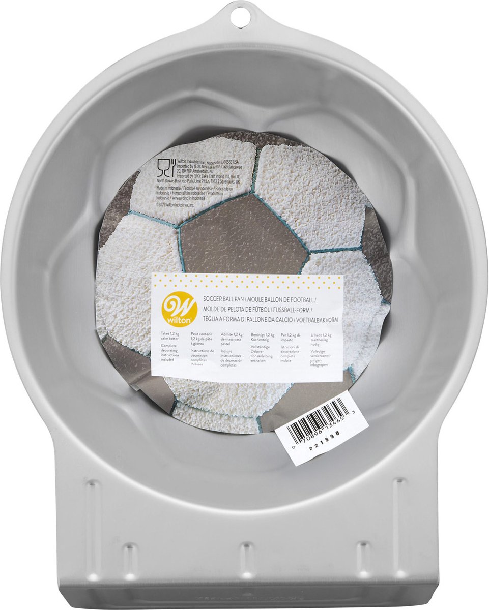 Wilton Bakvorm 3D - Cakevorm - Taartvorm - Voetbal - Ø22x857 cm