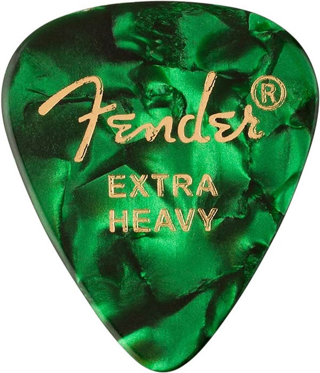 Fender Picks 351 Green Moto extra heavy 12er Set Premium Celluloid - Plectrum set