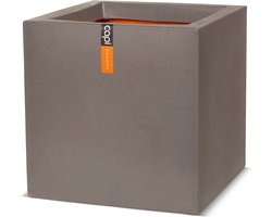 Capi Europe - Bloempot vierkant Smooth NL - 40x40 - Warm taupe - Bloempot voor binnen en buiten - Levenslang garantie - Breukbestendig - 100% Recyclebaar - CO2 Neutraal geproduceerd - KWT903