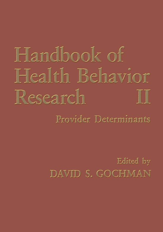 Handbook of Health Behavior Research II - cover