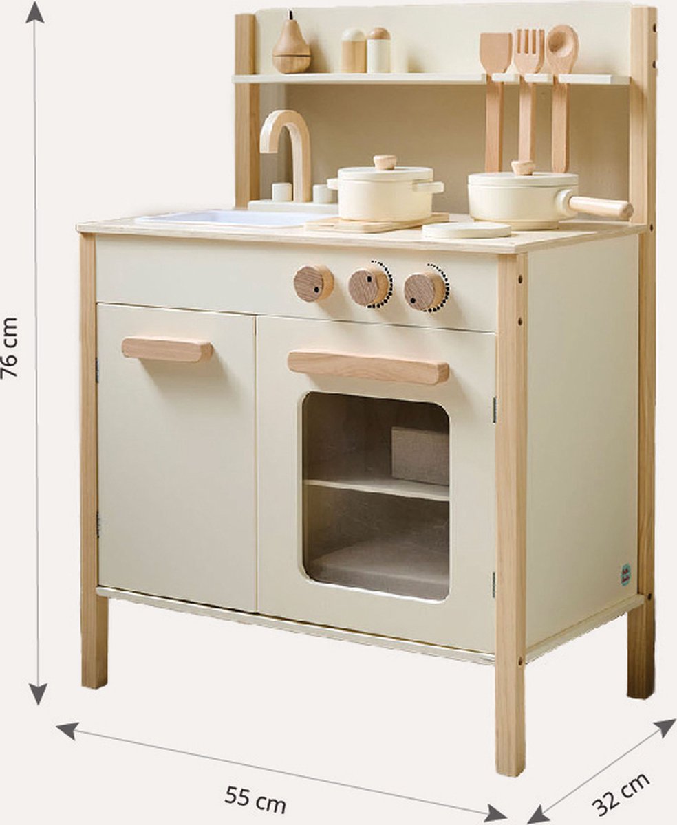 Petite Amélie Speelkeuken Chantilly - Kinderkeuken incl. 10 Keukenaccessoires - H 76 cm — afbeelding 5