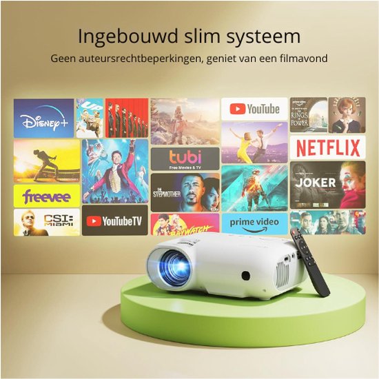 YOTON Officiële Netflix/Prime Video/Prime Video: 4K-projector, draagbare 1080p native wifi 5G Dual Bluetooth, 12000 LM, YouTube /Hulu/Dolby/iOS/Android/PS5