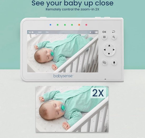 Babyfoon 4,3 inch met splitscreen en twee camera's - Videobabyfoon met zoom, nachtzicht, en tweeweg audio
