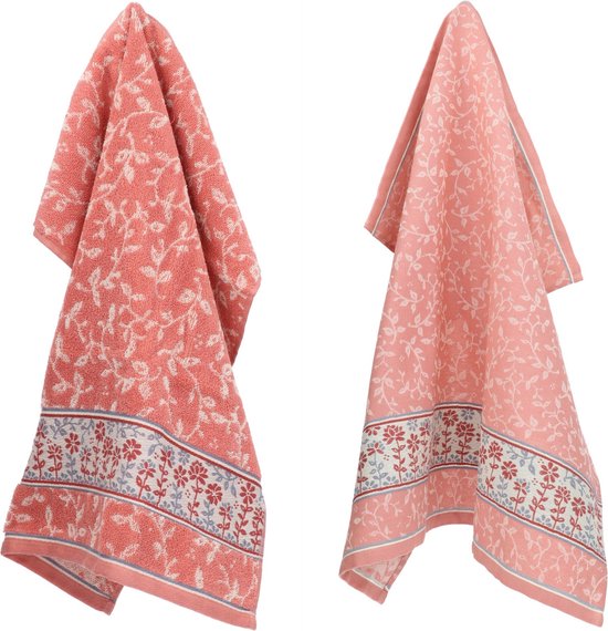 Torchon de Cuisine et Torchon de Luxe Daydream Rose| 65,00 x 65,00 cm du château de Bunzlau | 100% coton biologique | Torchon 60x53cm et Torchon 65x65cm