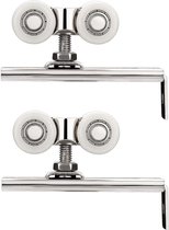4 Stuks Schuifdeur Rollen Vervanging Patio Deur Roller Stalen Kogellager Tandem Wielen Montage Schuifpui Deur Rollers (Concaaf wiel