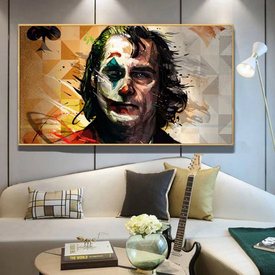 Allernieuwste.nl® Peinture sur toile Joker 2019 Film - Art sur votre mur - Réaliste moderne / Film - Couleur - 60 x 110 cm