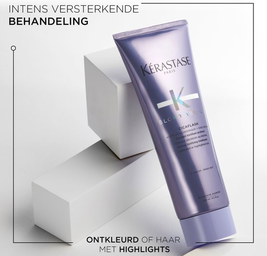 Kérastase Blond Absolu Trio + 2 Cadeau's - Shampoo 250ml, Zilver Conditioner 250ml & Hittebeschermend Hyaluronzuur Serum 150ml + Shampoo 80ml & Glaze Drops 15ml Cadeau – Verzorging voor ontkleurd en gehighlight blond haar