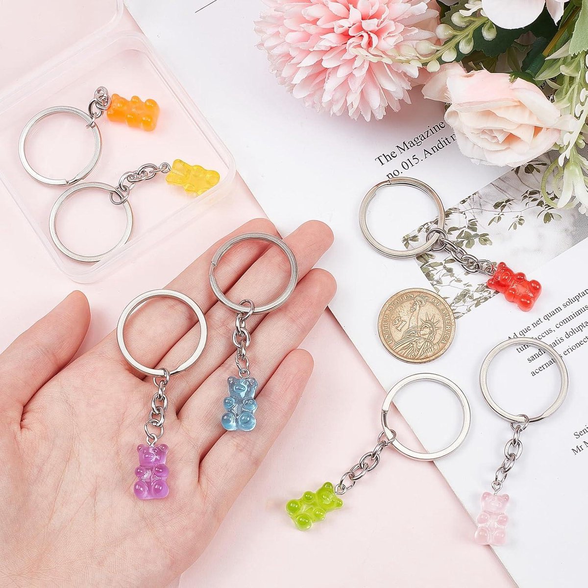 Bear Bag Charm Sleutelhanger - Knuffeldier Pluche Met Helm, Leuke Beer Figuur Hanger, Reis Decoratie Accessoire | Vrouwen Schooltas Portemonnee Thuis Gift Tieners Meisjes Vriend, Zwart