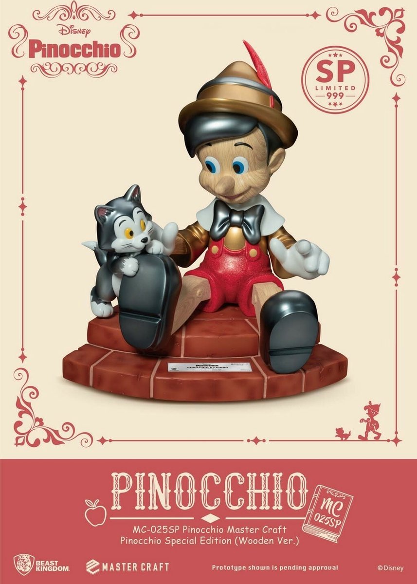Disney: Pinocchio - Master Craft Pinocchio Wooden Version Special Edition Statue