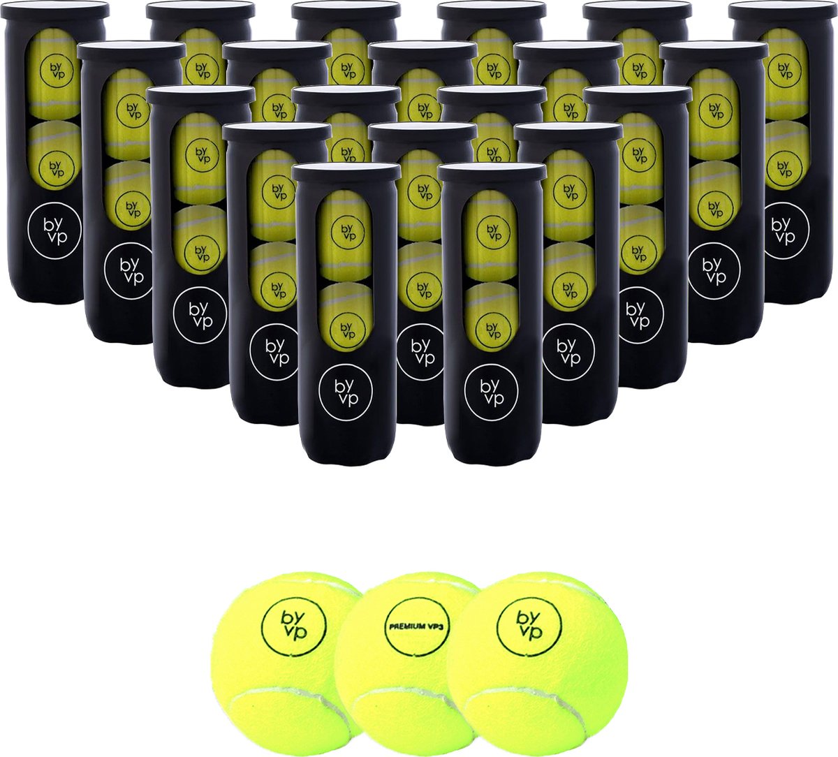 By-VP Padel Ballen - VP3 Premium - 60 Stuks - 20 Blikken - Padelballen - Robin van Persie