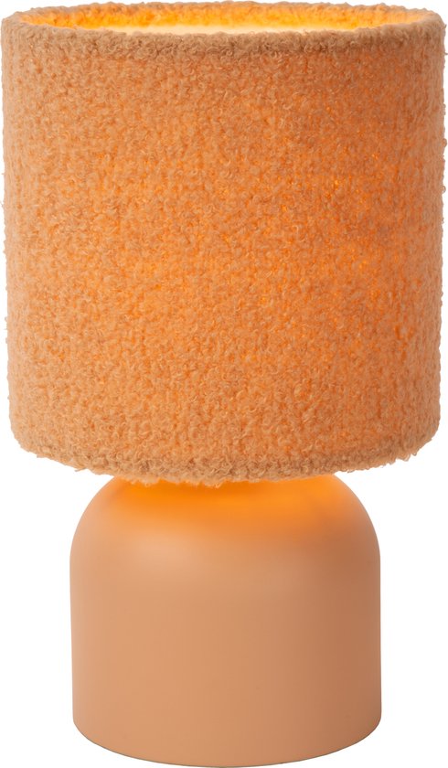 Lucide WOOLLY - Tafellamp - Ø 16 cm - 1xE14 - Okergeel - Japandi