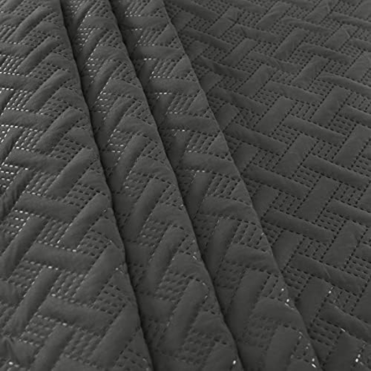 Bedsprei met geometrisch patroon - Patchwork Dekbedovertrek - Zacht en comfortabel - 220x240cm - Donkergrijs
