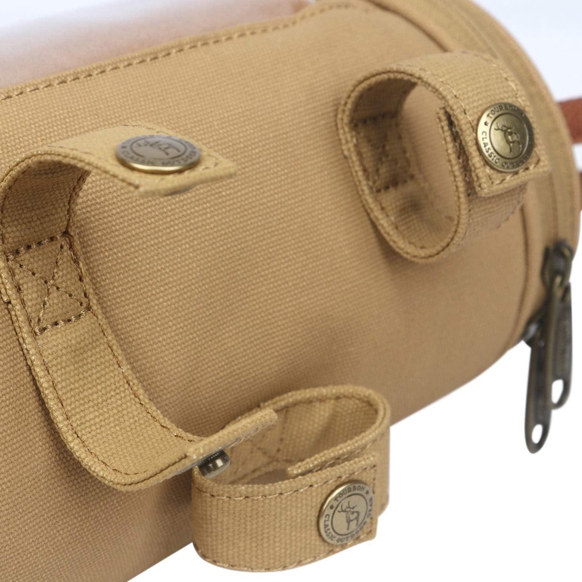 Waterproof Canvas Bicycle Pouch Handlebar Bag - Khaki.
