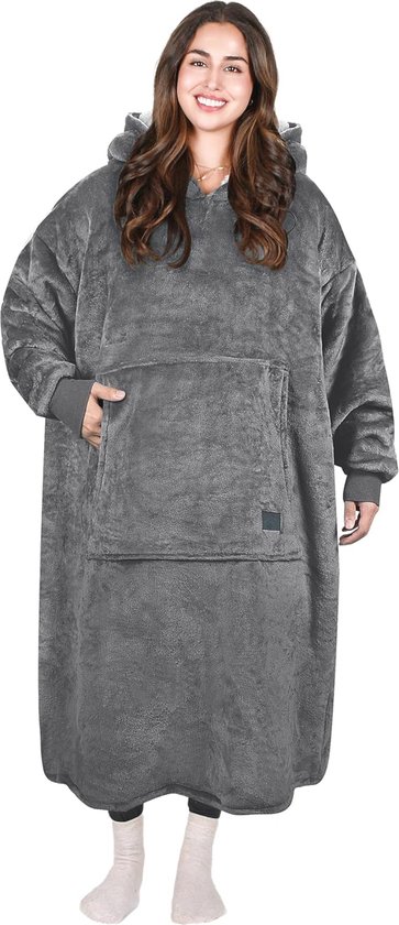 Oversized deken hoodie, draagbaar deken sweatshirt voor vrouwen en mannen, Sherpa FLeece gigantische capuchon trui met zak, Springen Hond, XL/4XL Oversized deken hoodie, draagbaar deken sweatshirt voor vrouwen en mannen, Sherpa FLeece gigantische capuchon trui met zak, Springen Hond, XL/4XL