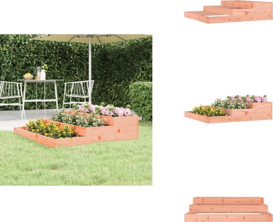 vidaXL Jardinière Bois de Douglas - Conception en cascade - 107 x 107 x 27 cm - Jardinière décorative - Pot de fleurs