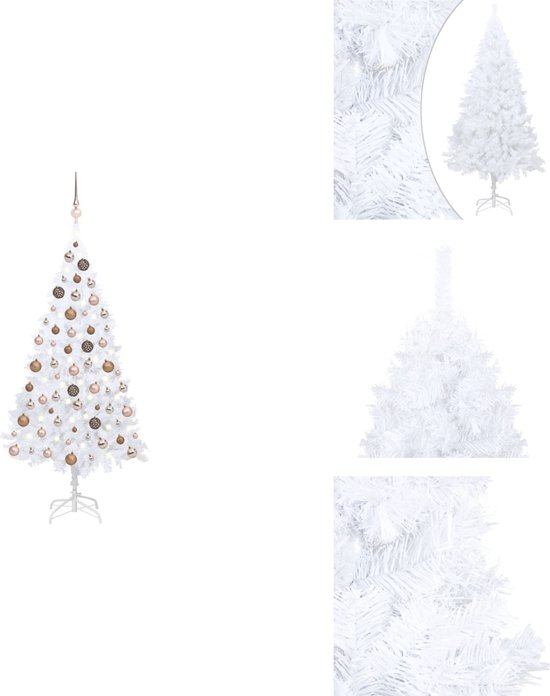 vidaXL Kerstboom sneeuwend met paraplubasis 190 cm wit