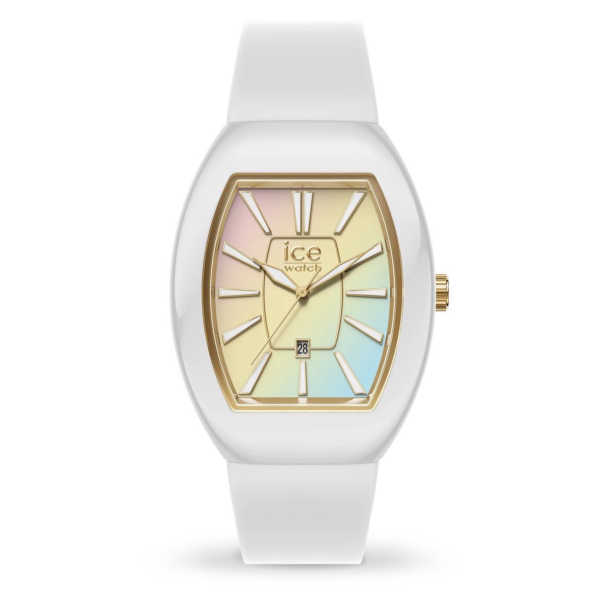 Ice-Watch - Ice boliday Dome White sunset rainbow - Wit dameshorloge met siliconen band - 024035 (Klein)