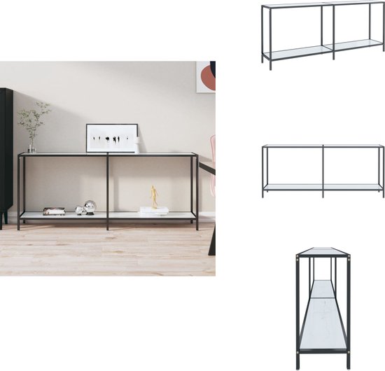 COSTWAY Bamboe Bijzettafel Met Glasplaat - 70,5 X 44,5 X 54,5 Cm