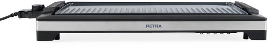 Petra Kontaktgrill – Elektrogrill, bis zu 180° für das Kochen mit zwei Oberflächen geöffnet, PFAS-freie Keramikbeschichtung, einstellbare Temperatur und Timer, 29 x 23cm platten, 2000 W