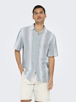ONLY&SONS - ONSCAIDEN LIFE STRIPE RES LINENBLENDNOOS - Heren - Overhemden