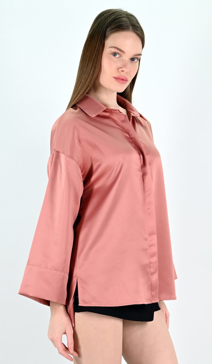 YesMooi - Satijnen Kimono Blouse - Roze - XL (42)