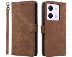 Coverup Hoesje - Geschikt voor Xiaomi Poco M7 Pro 5G Hoesje - Coverup Book Case met Koord - Bruin