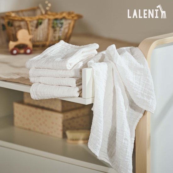 Laleni - Set van 10 Hydrofiele Doeken - Baby - 100% Katoen - 70x70 cm - Wit - Set van 30 van Merkloos — afbeelding 2