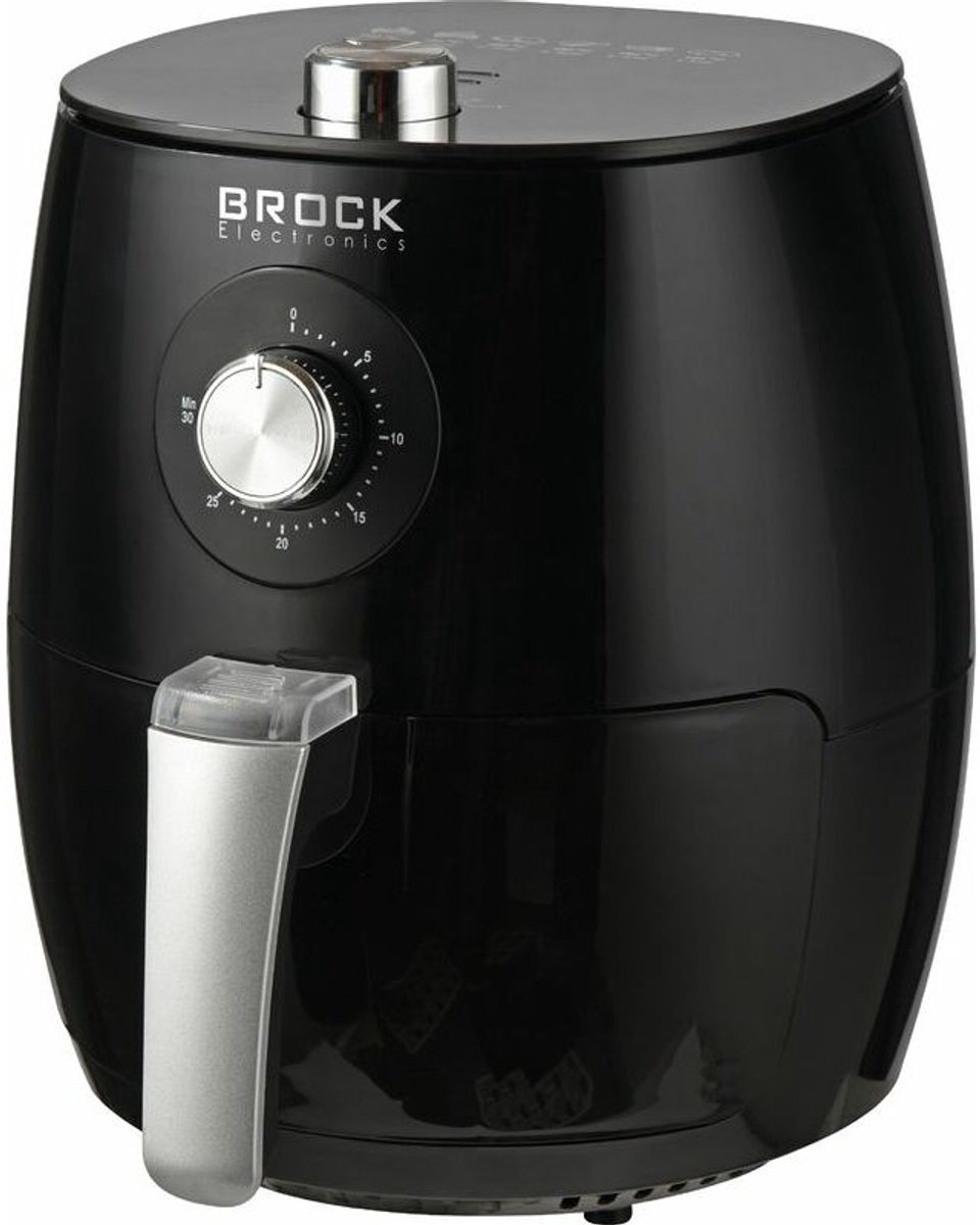 Brock Electronics Airfryer 3,5L – Heteluchtfriteuse zonder Olie – PFAS-vrij – 1300-1500W – Zwart – 6 Automatische Programma’s – Gezond Frituren – Compacte Airfryer voor Gezin of Single’s – Zwart