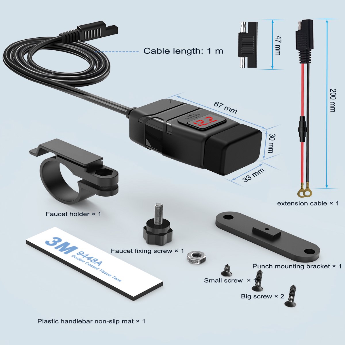 Haba Powerline dubbele opbouw USB lader contactdoos 12V 8A