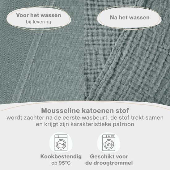 Laleni Hydrofiele Doeken - 100% Katoen - Mousseline - 70x70cm - Lichtgroen - Set van 10 van Laleni — afbeelding 4