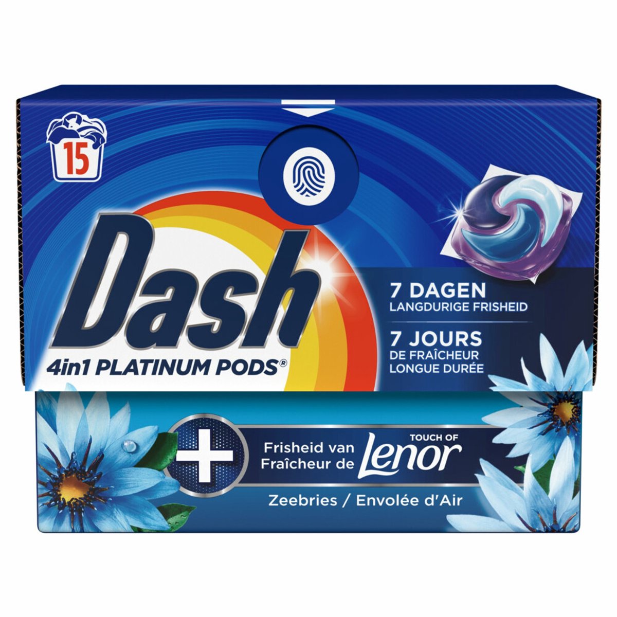 Goedkoopste Dash Wasmiddelcapsules 4in1 Platinum Pods Zeebries 15 stuks