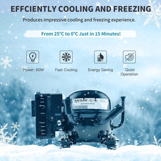 VEVOR Auto Koelkast, 12 Volt Auto Koelkast Koelkast Koelkast, 37 L Enkele Zone Draagbare Vriezer met Ingebouwde Licht, -4 °F -46 °F, 12/24V DC en 100-240V AC Compressor Koeler voor Buiten, Camping
