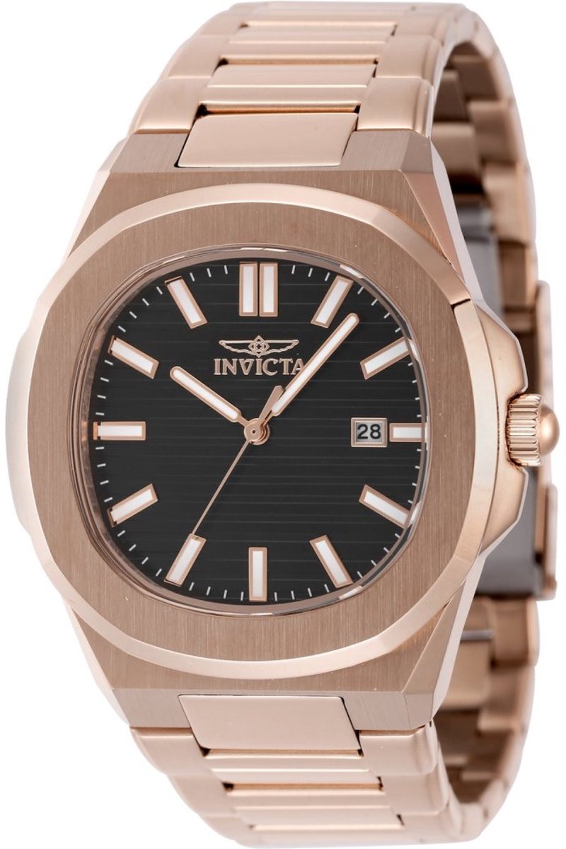 Invicta Speedway 48519 Heren Horloge - Waterdicht - Analoog - Quartz Uurwerk - Roestvrij Staal met bruine Wijzerplaat - 41mm