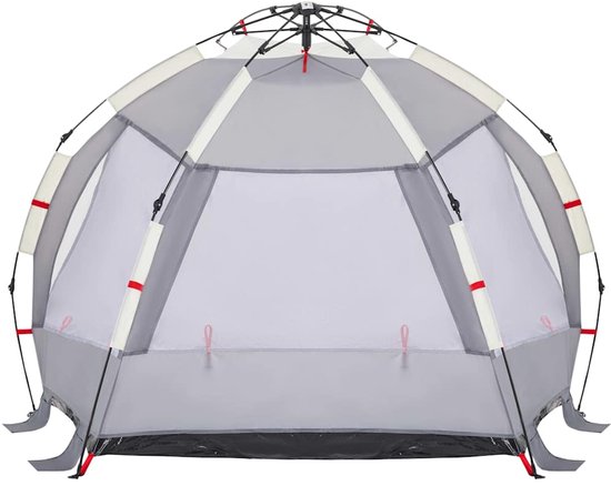 vidaXL - Strandtent - 2-persoons - waterdicht - snelontgrendeling - grijs van Vidaxl — afbeelding 5