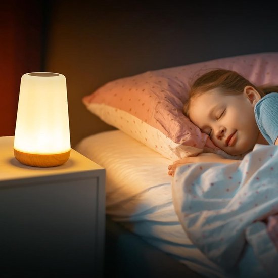 Baby Nachtlampje - Dimbaar Touch Lamp - Oplaadbaar Draagbaar Nachlicht - 13 RGB Kleuren 5 Helderheden - Voor Slaapkamer Kinderkamer Badkamer - Wit - 1 Stuk van Aulaya — afbeelding 3
