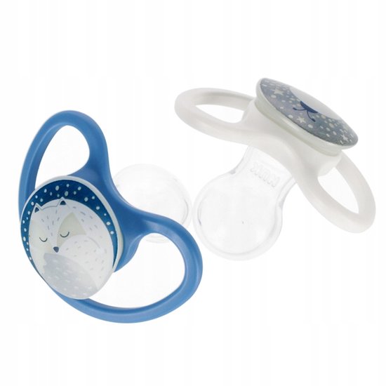 Nuk Space Night- siliconen fopspenen, 2st. set- gloeit in het donker- blauw 0-6 maanden van Merkloos — afbeelding 2