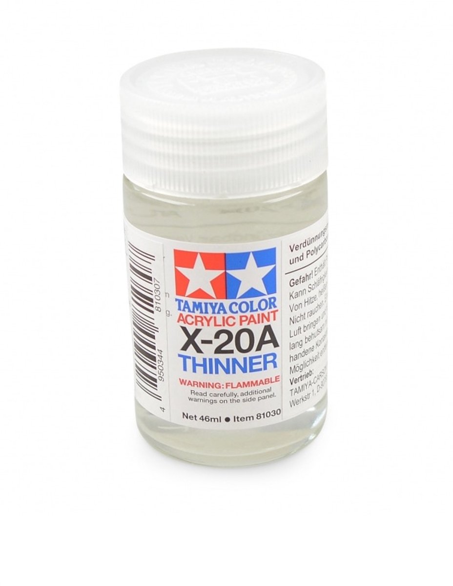 Tamiya Hobbyverf Acrylverf - X-20A Thinner for Acryl - 46ml Verdunner - 46 ml