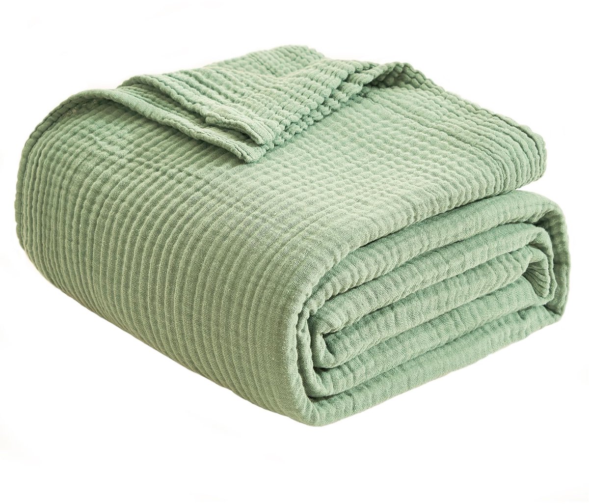 Unyqoos Zachte en Ademend Katoenen Deken voor Comfort en Stijl in Elk Seizoen groen
