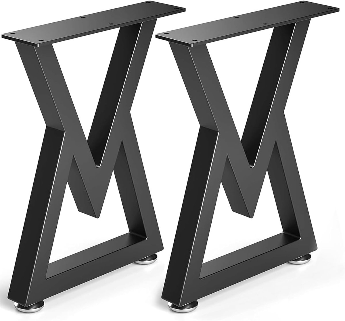 Ibenzoa® Duurzame Metalen V-Poten – Zwart, Set van Twee voor Meubilair