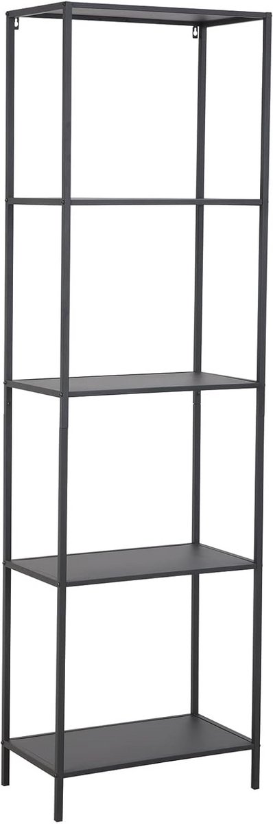 Smal Industieel Boekenkast Metalen Rek Zwart