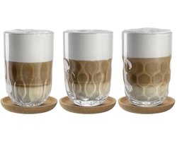 Leonardo GOCCE Latte Macchiato glas 390ml met onderzetter - set/3