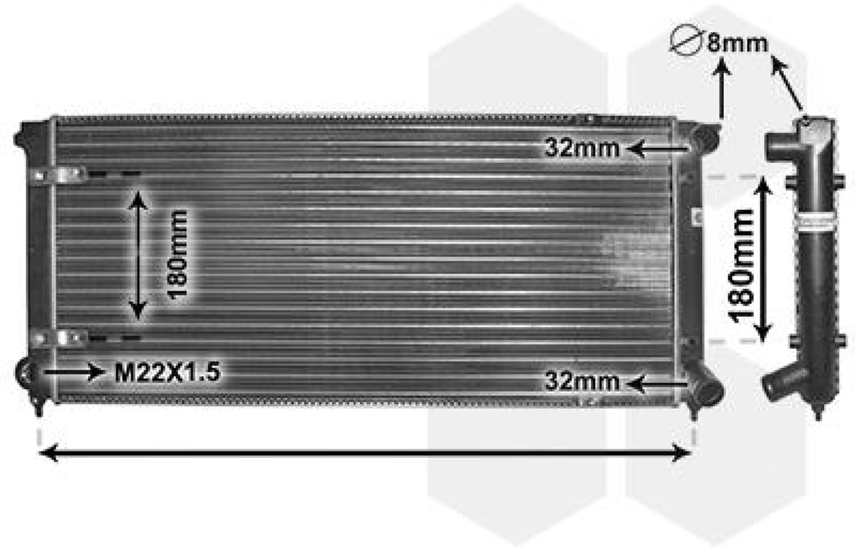 Van Wezel - RADIATOR VOOR VW GOLF I 1976-1983 191121251C