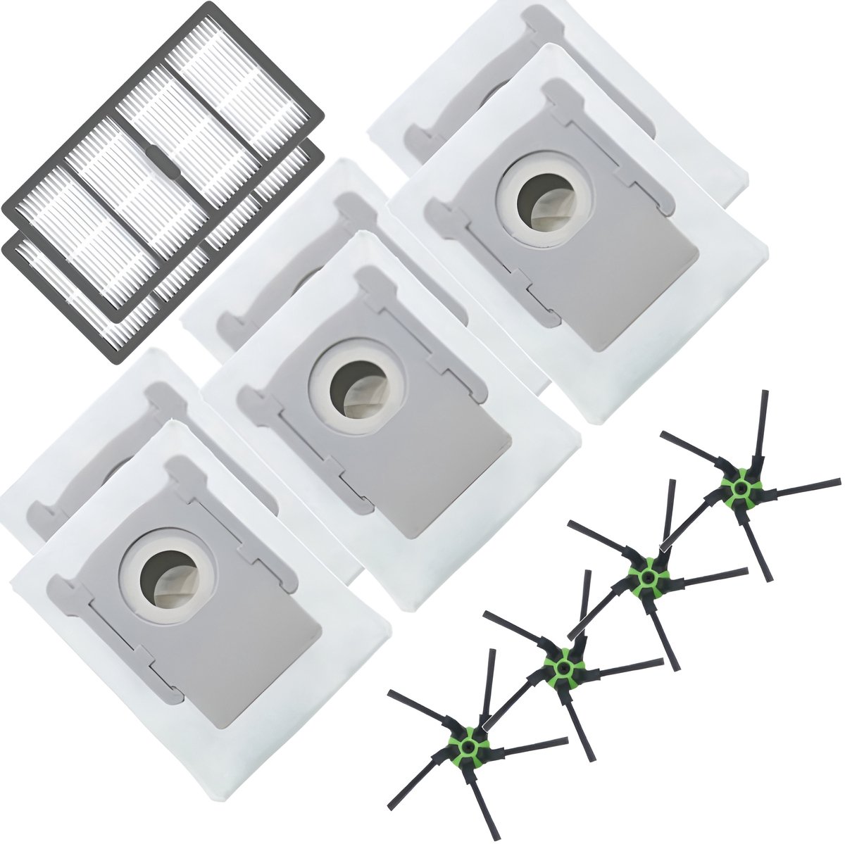 2x Filter, 6x Stofzuigerzakken, 3x zijborstels accessoires / onderdelen set geschikt voor iRobot Roomba s9+