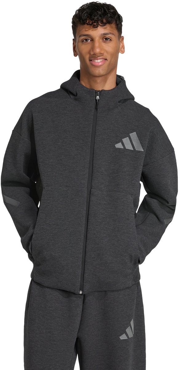 adidas Sportswear adidas Z.N.E. Premium Hoodie met Lange Ritssluiting Heren Zwart