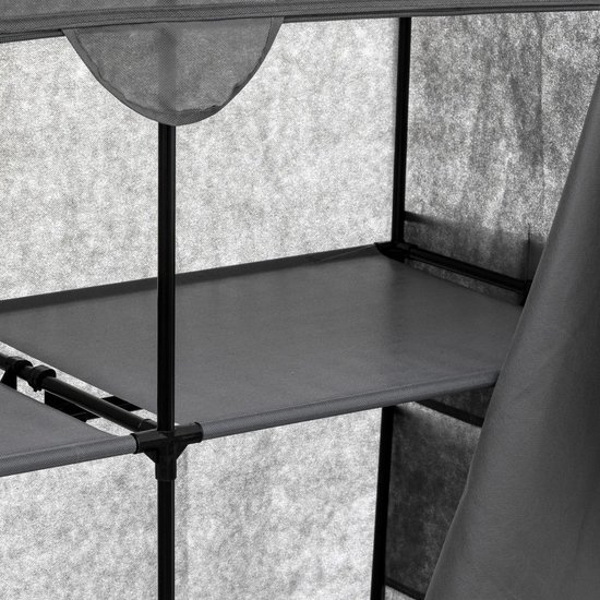 5Five Mobiele kledingkast - opvouwbaar - grijs - kunststof - 110 x 45 x 155 cm - hang en leg opties van 5Five — afbeelding 5